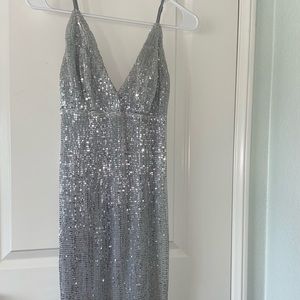 Maxi Silver sequin dress